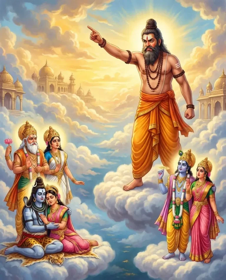 Rishi Bhr̥gu cursing Brahma, Saraswati, Vishnu Lakshmi, Siva and Parvati as part of his test on Sattva guna. Read Vedas, Puranas, Upanishads, Scriptures Online in Telugu, Hindi and English at VedicPeople.com