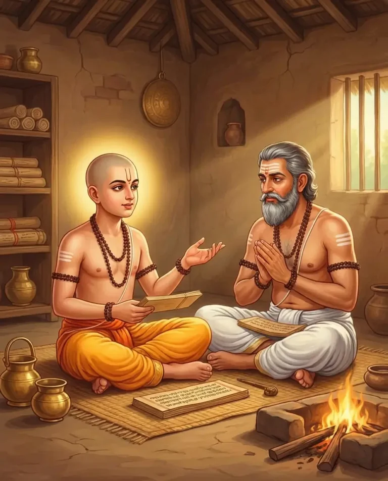 Rishi Jada teaching atma gyana to his father, a bhargava brahmin. Read Vedas, Puranas, Upanishads, Scriptures Online in Telugu, Hindi and English at VedicPeople.com