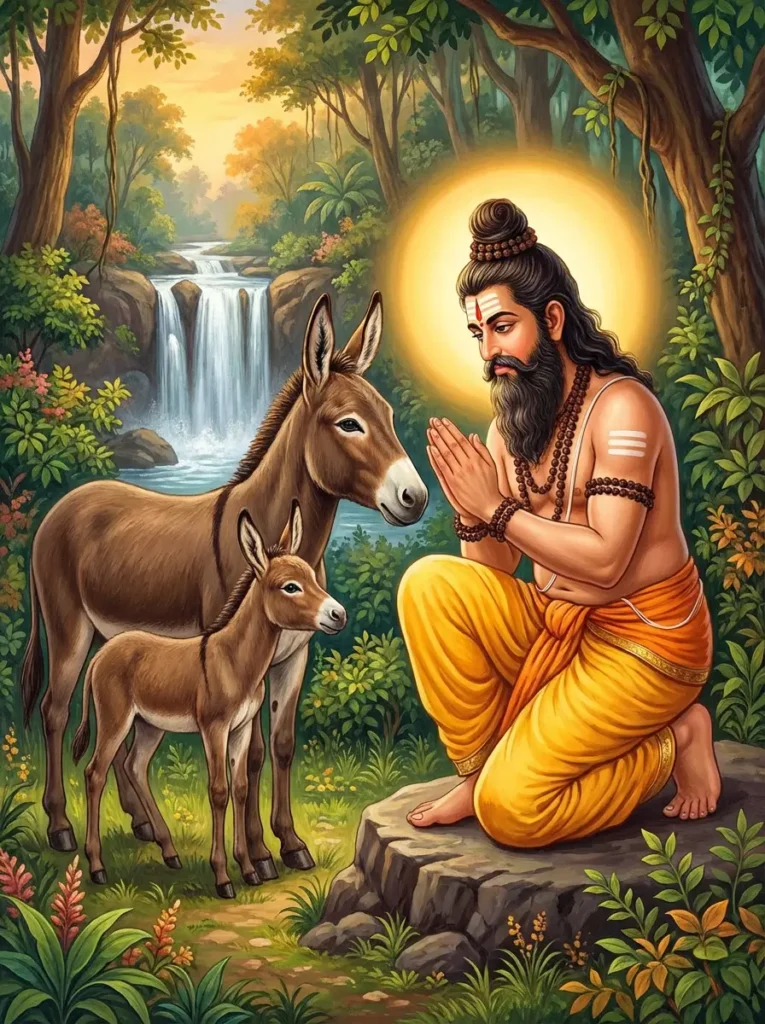 Rishi Matanga from Gautama Rishi Lineage finds about his previous births from a donkey. Read Vedas, Puranas, Upanishads, Scriptures Online in Telugu, Hindi and English at VedicPeople.com