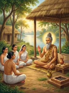 Sage Pushkara imparts spiritual solace on the imperishable Ātman to grieving relatives.