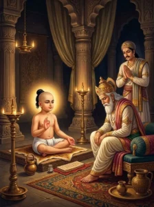 The child-sage Sanatsujata discourses on death and Brahman to King Dhritarashtra and Vidura.